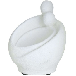 Κηροπήγιο 3-70-507-0380 Φ20x23cm White Inart Πηλός