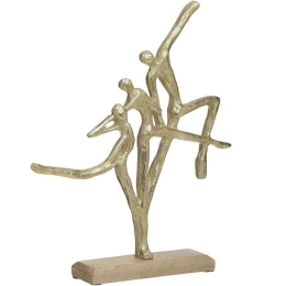 Διακοσμητικό 3-70-985-0073 32x6x26cm Natural-Gold Inart Ξύλο,Αλουμίνιο