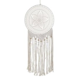 Διακοσμητικό Τοίχου Μακραμέ 3-70-874-0135 40x2x60cm White Inart Σχοινί