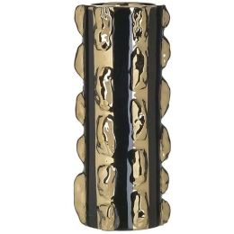 Βάζο Κεραμικό 3-70-619-0046 Φ10x23cm Black-Gold Inart Κεραμικό