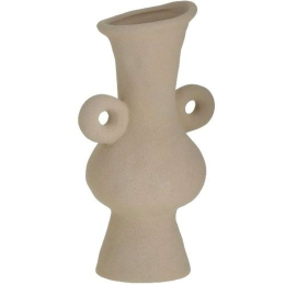 Βάζο Κεραμικό 3-70-146-0508 13x10x24cm Beige Inart Κεραμικό