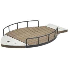Διακοσμητικός Δίσκος Ψάρι 3-70-874-0159 60x8x37cm Multi Inart Ξύλο
