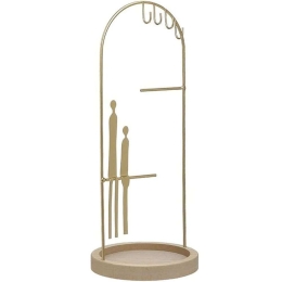 Stand Κοσμημάτων 3-70-874-0120 14x14x34cm Gold Inart Μέταλλο