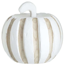 Διακοσμητική Κολοκύθα 3-70-804-0060 Φ16x20cm Natural-White Inart Ξύλο