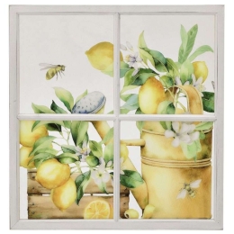 Διακοσμητικό Τοίχου Λεμονιά 3-70-242-0026 64x2x64cm Multi Inart Ξύλο,Πλαστικό