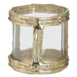 Κηροπήγιο 3-70-983-0064 Φ14x14cm Gold Inart Αλουμίνιο,Γυαλί
