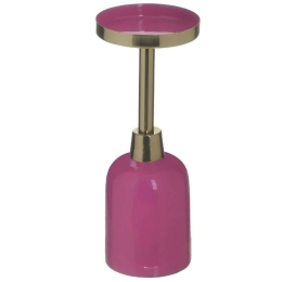 Κηροπήγιο 3-70-650-0062 Φ9x20cm Fuchsia-Gold Inart Μέταλλο
