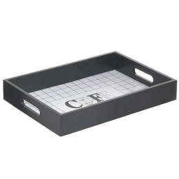 Δίσκος Σερβιρίσματος 6-70-151-0185 35x25x5cm Black-White Click Ξύλο
