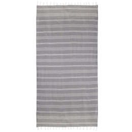 Πετσέτα Θαλάσσης Pestemal 5-46-807-0063 Grey-White Ble Θαλάσσης 100% Βαμβάκι