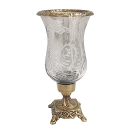 Κηροπήγιο 3-70-124-0089 13x27 Gold-Clear Inart Μέταλλο