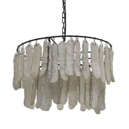 Φωτιστικό Οροφής Paper Pulp 3-10-756-0003 Φ45x30/130cm 1xE27 Ivory Inart
