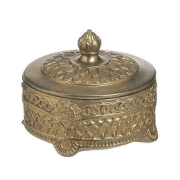 Διακοσμητικό Κουτί 3-70-446-0095 Φ11x9cm Gold Inart Ρητίνη