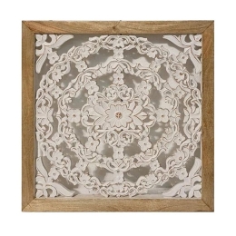 Διακοσμητικό Τοίχου Ξυλόγλυπτο 3-70-245-0029 63x3x63 Natural-Ecru Inart Ξύλο