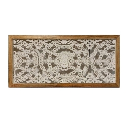 Διακοσμητικό Τοίχου Ξυλόγλυπτο 3-70-245-0028 95x3x45 Natural-White Inart Ξύλο