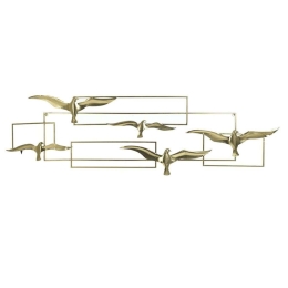 Διακοσμητικό Τοίχου Πουλιά 3-70-120-0080 130x2x37 Gold Inart Μέταλλο