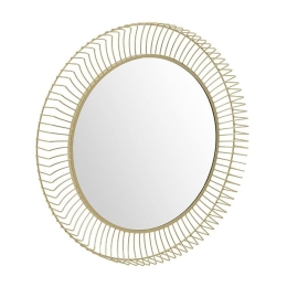 Καθρέπτης Τοίχου Μεταλλικός 3-95-698-0005 80x8 Gold Inart Μέταλλο