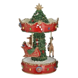 Καρουζέλ Κουρδιστό Με Κίνηση/Μουσική Xmas 2-70-305-0137 14x14x25cm Multi Inart