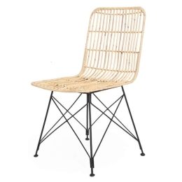 Καρέκλα Τραπεζαρίας KM 0300037 Natural (45x55x85) Soulworks Rattan, Μέταλλο