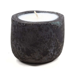 Κερί Mingi 0630028 13x13x12cm Black Spot Gray Clay/Terracotta  Soulworks Κεραμικό