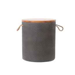 Σκαμπό Με Αποθηκευτικό Χώρο Katy 0070002 35x45cm Grey-Natural Soulworks Ξύλο,Τσιμέντο