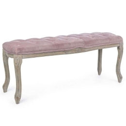 Σκαμπό Mathilde 0743497 110x36x47 Woodrose Βελούδο, Ξύλο
