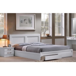 Κρεβάτι Life White EM363,1 207X168X93 cm Υπέρδιπλο Μελαμίνη