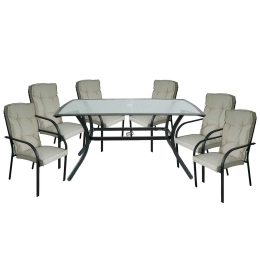 Σετ 7τμχ Τραπεζαρία Astor E5151,S1 150X90X70 cm 6 Θέσεων