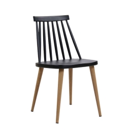 Καρέκλα Lavida Black ΕΜ139,2 43X48X77 cm Σετ 4τμχ Μέταλλο,Πολυπροπυλένιο