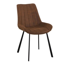 Καρέκλα Μεταλλική Matt ΕΜ790,2 Brown Σετ 4τμχ Μέταλλο,Ύφασμα