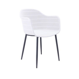 Πολυθρόνα Berry ΕΜ155,2Μ 58x58x85cm (Σετ 6τμχ) Black-White