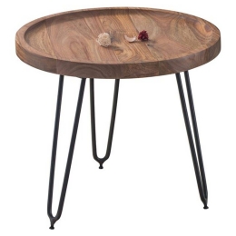 Τραπέζι Σαλονιού Matri Ακακία Natural ΕΑ7076,2 D.45xH.40cm Μέταλλο,Ξύλο