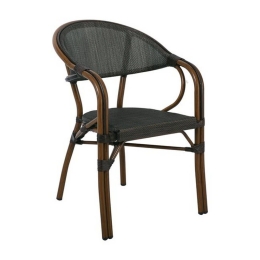 Πολυθρόνα Vegera Dining  Ε258,12 57x59x84cm Wallnut-Textilene Black