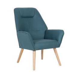 Πολυθρόνα Nattaly Blue K/D Ε7140,1 76x74x101cm Ξύλο,Ύφασμα