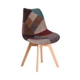 Καρέκλα Martin Patchwork Brown ΕΜ136,84 49x57x82cm Σετ 4τμχ Ξύλο,Ύφασμα