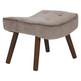 Σκαμπό - Υποπόδιο Alma Ε7141,21Κ 52x38x35cm Walnut-Light Brown Ξύλο,Ύφασμα