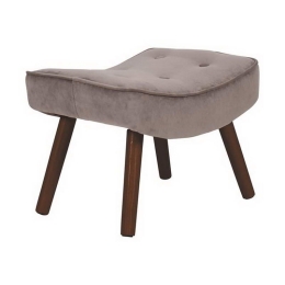 Σκαμπό - Υποπόδιο Alma Ε7141,81Κ 52x38x35cm Walnut-Brown Ξύλο,Ύφασμα
