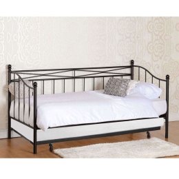 Κρεβάτι - Καναπές Marin Ε8043,1S 90x190cm (Με Στρώμα & Τάβλες) Black Μονό