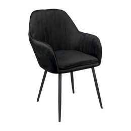 Πολυθρόνα Valery ΕΜ711,4 55x61x87cm (Σετ 2τμχ) Black Μέταλλο,Ύφασμα