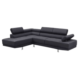 Καναπές Γωνιακός (Δεξιά Γωνία) Sector Ε989,7R 265x191x82cm Black
