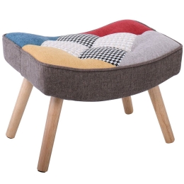 Σκαμπό -Υποπόδιο Alma Patchwork Ε7141,41 52x38x35cm Multicolor