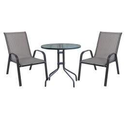 Τραπεζαρία Σετ 3Τμχ Rio Ε270,6S Φ60x70cm Grey 2 Θέσεων