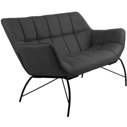 Καναπές Διθέσιος Adams Ε7115,1 130x83x78cm Anthracite-Black