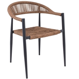 Πολυθρόνα Στοιβαζόμενη Mady Ε6714,1 56x59x78cm Natural-Anthracite