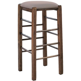 Σκαμπό Bar Ταβέρνας Ρ977,Ε2Τ1 35x35x81cm Walnut-Cappuccino