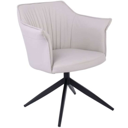 Πολυθρόνα Περιστρεφόμενη Evelyn ΕΜ718,2 64x63x80cm Beige-Black Μέταλλο,Τεχνόδερμα