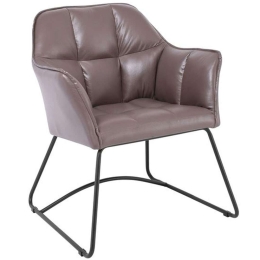 Πολυθρόνα Polly ΕΜ719,3 67x64x82cm Cappuccino-Black Μέταλλο,Ύφασμα