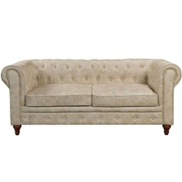 Kαναπές Τριθέσιος Chesterfield Ε942,31 190x82x77cm Beige