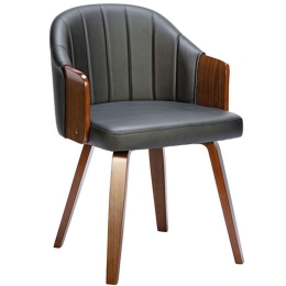 Πολυθρόνα Enzo Ε7518,1 55x58x78cm Walnut-Black Ξύλο,Τεχνόδερμα