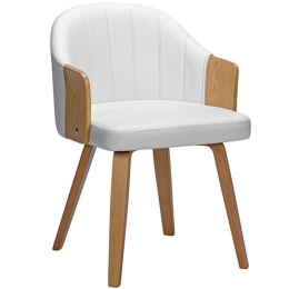 Πολυθρόνα Enzo Ε7518,2 55x58x78cm Natural-White Ξύλο,Τεχνόδερμα