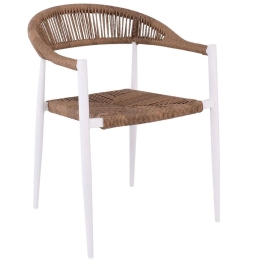 Πολυθρόνα Στοιβαζόμενη Mady Ε6714,2 56x59x78cm Natural-White